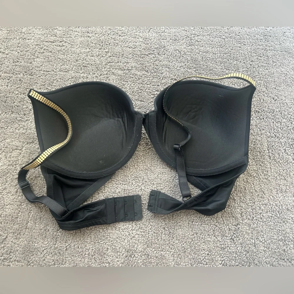 Victoria’s Secret Very Sexy Push-Up Bra Black with Gold Straps 34D